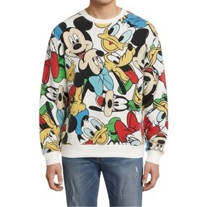 Disney Mickey Mouse & Friends All Over Print Crewneck Sweatshirt Men’s Medium
